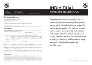 Mathematical Association of Victoria Membership Application