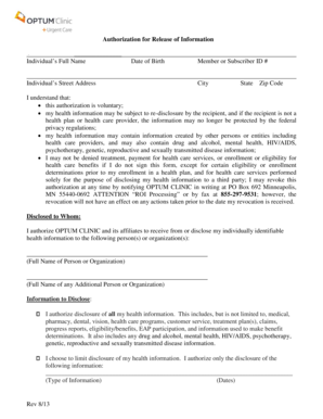 Authorization for Release of Information