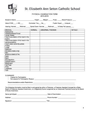 Physical Examination Form