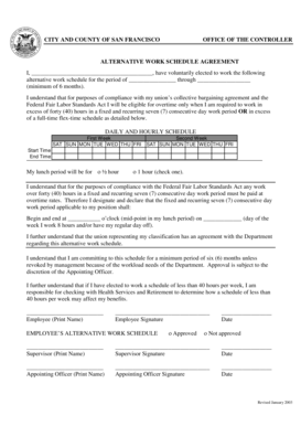 Alternative Work Schedule Agreement