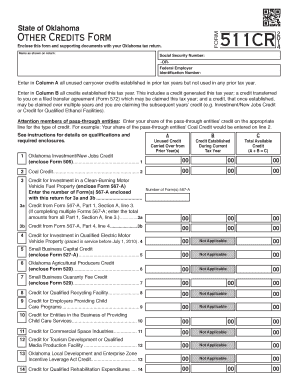 Oklahoma Other Credits Form 2