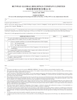 Runway Global Proxy Form