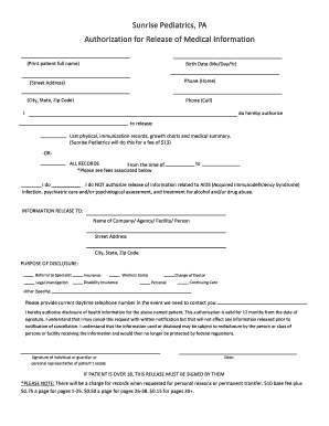Authorization for Release of Medical Information