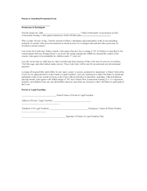 Dance permission letter - permission slip to play video games