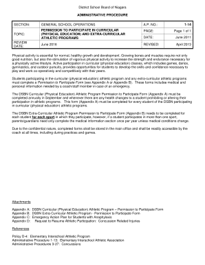 District School Board of Niagara Permission to Participate Form