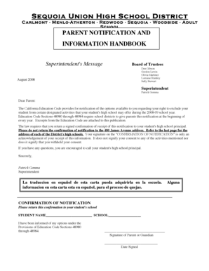 Parent Notification and Information Handbook