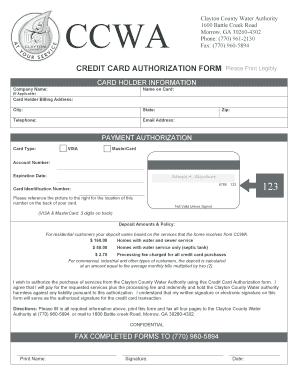 Clayton County Water Authority Application for Service