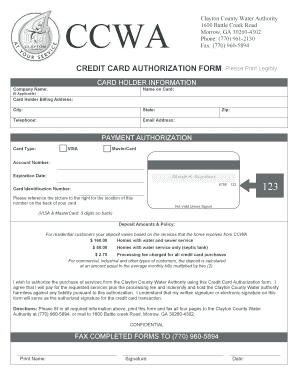 Clayton County Water Authority Application for Service