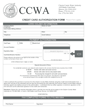 Clayton County Water Authority Application for Service