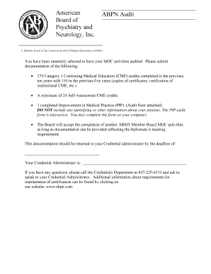 American ABPN Audit Form