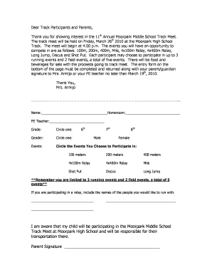 moorpark middle school track meet form