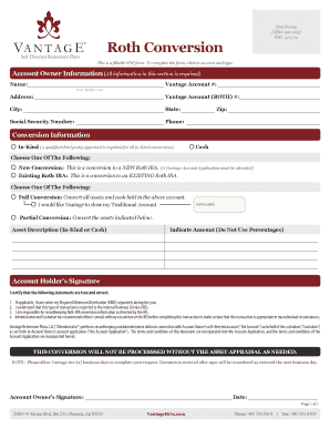 Roth IRA Conversion Form