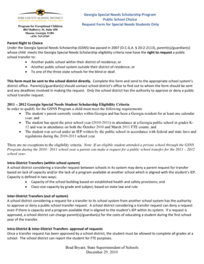 Georgia Special Needs Scholarship Transfer Request Form