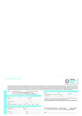Sahara Mutual Fund Transaction Request Form