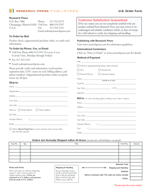 US Order Form