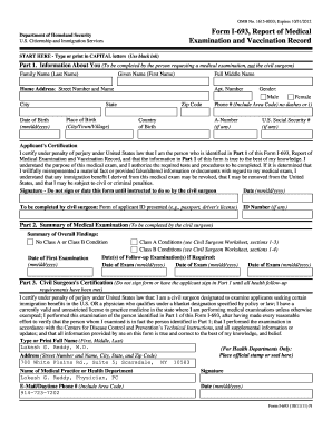 USCIS Form I-693 Medical Examination and Vaccination Record