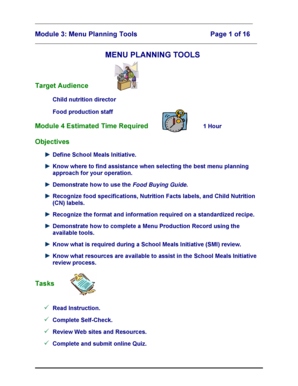 Module 3: Menu Planning Tools - Nutrition, Food Science, and ...