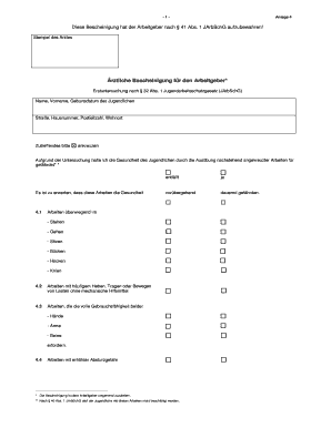 Ärztliche Bescheinigung für den Arbeitgeber