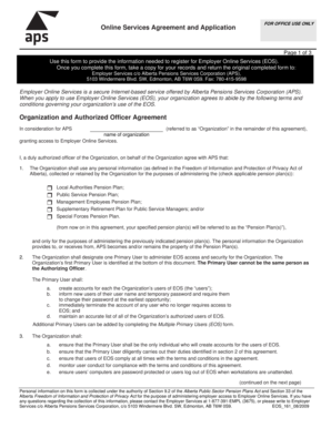 Employer Online Services Agreement and Application