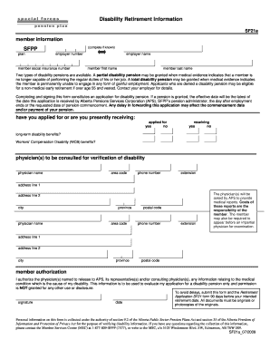 Disability Retirement Application Form SF21a