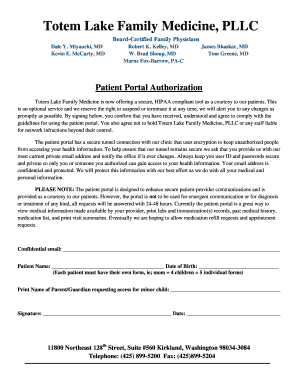 Patient Portal Authorization Form