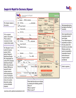 FedEx International Air Waybill for Electronics