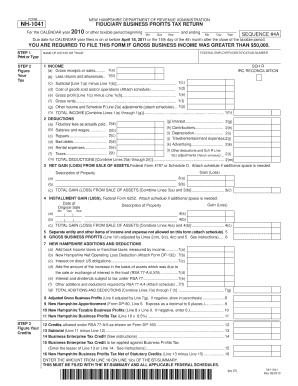New Hampshire Fiduciary Business Profits Tax Return
