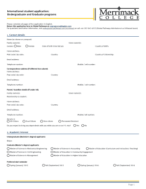International Student Application Form