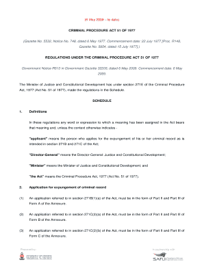 Criminal Record Expungement Application Form