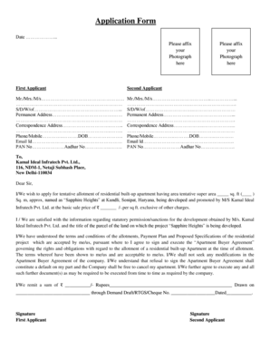 Residential Apartment Application Form