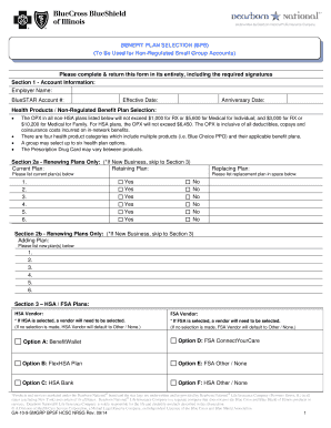 Benefit Plan Selection Form