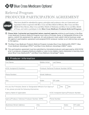 Blue Cross Medicare Products Referral Program Agreement