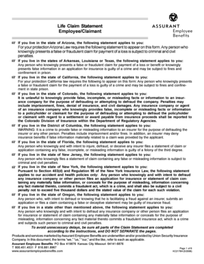 Group Life Claim Statement