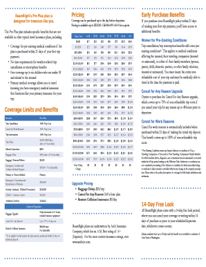 RoamRight Pro Plus Travel Insurance Enrollment Form