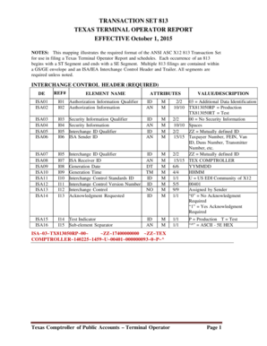 Texas Terminal Operator Report Form 813