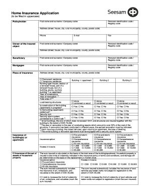 Home Insurance Application Form