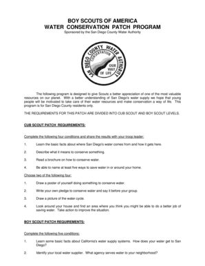 Boy Scouts Water Conservation Patch Program