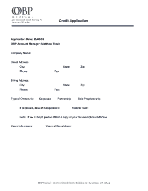 Credit Application Form