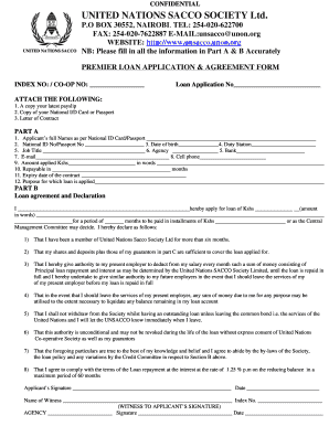 Premier Loan Application & Agreement Form