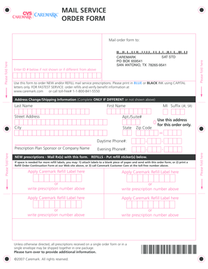 Caremark Prescription Order Form