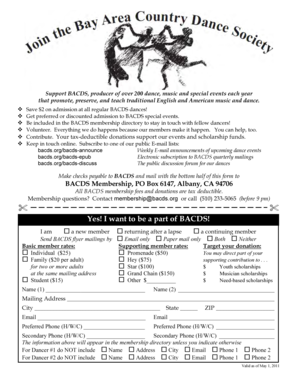 BACDS Membership Application Form