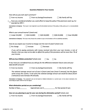 Texas Long-Term Care Insurance Personal Worksheet
