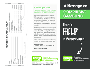 Pennsylvania Compulsive Gambling Membership Application