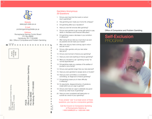 Pennsylvania Gambling Self-Exclusion Form