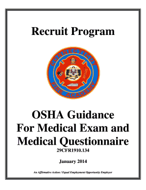 OSHA Medical Questionnaire for Firefighters