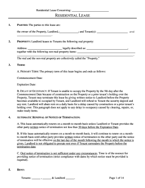 Residential Lease Agreement