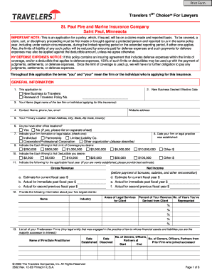Lawyer Professional Liability Insurance Application