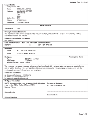 Queensland Mortgage Form