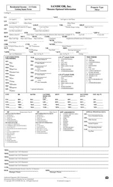 Residential Income Property Listing Form