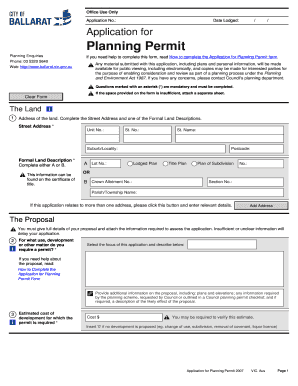Application for Planning Permit